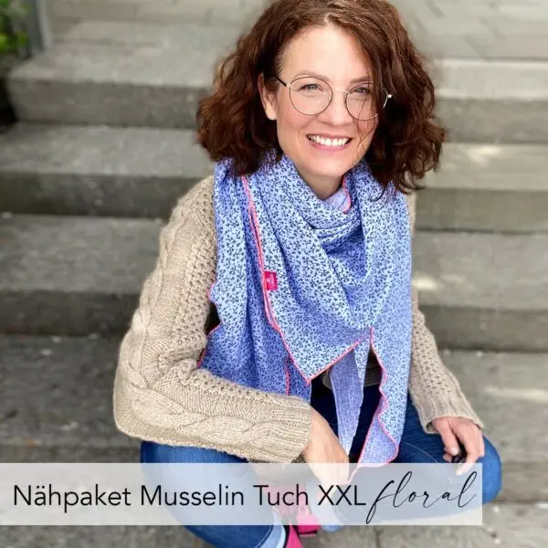 Nähpaket Musselin-Tuch XXL floral